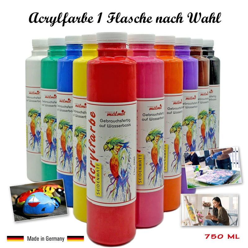 Acrylfarbe nach Wahl 750 ml je Flasche Künstlerfarben Malfarben Pouring