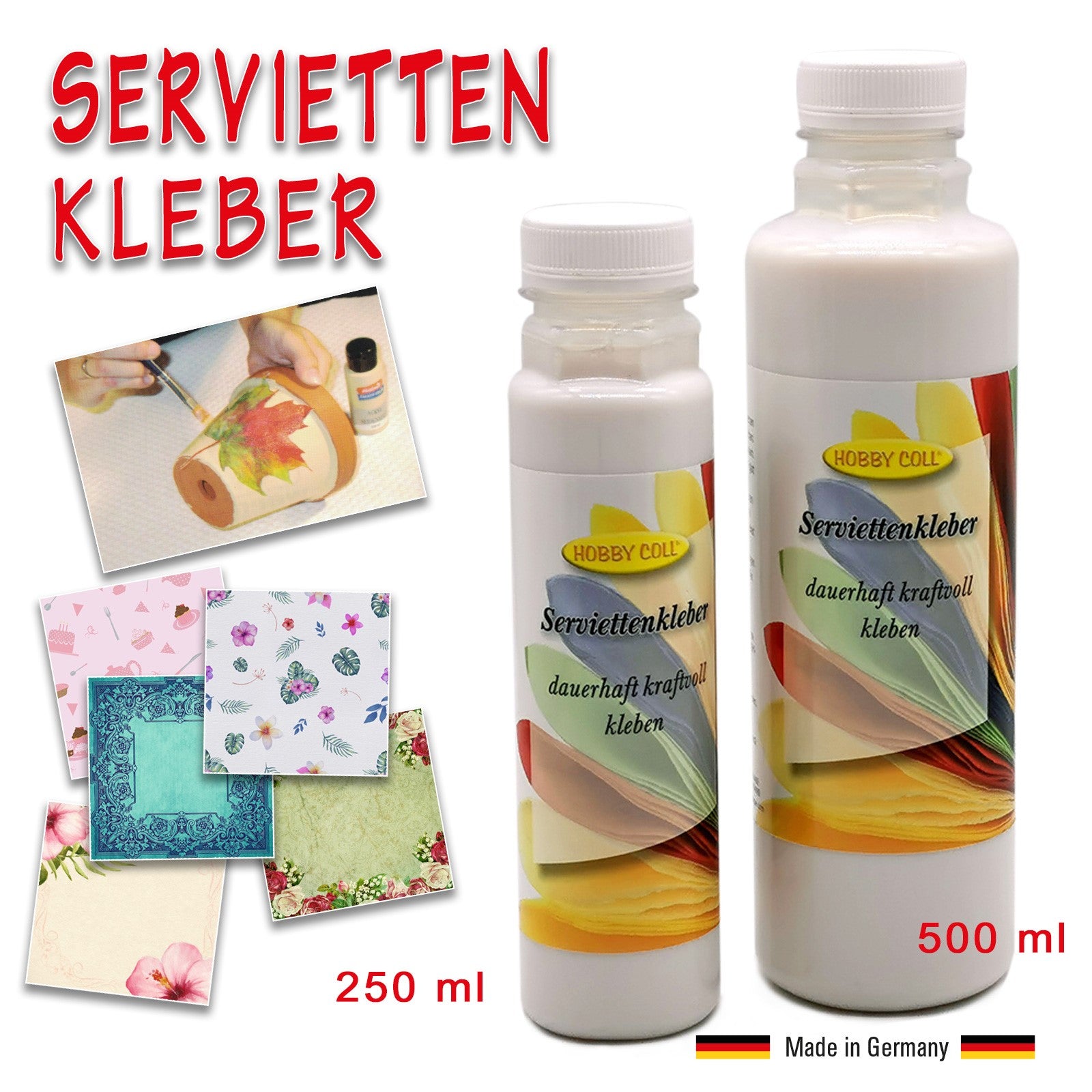 Servietten-Lack & Kleber, matt, 50 ml Glas ➤ ✓