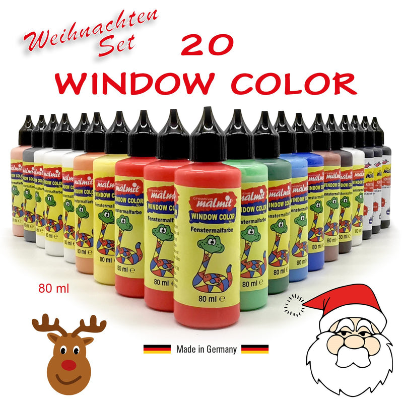 Window Color Weihnachten Set 20 Fenstermalfarben Fensterfarben Malfarben Dekor