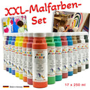 XXL Set 17x 250ml Malfarben Temperafarbe Schulfarben Leinwand Kunst