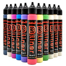 Acryl 3D Liner Glitter Perlmutt 11erSet je 40ml Blob/Dot Painting Malfarben