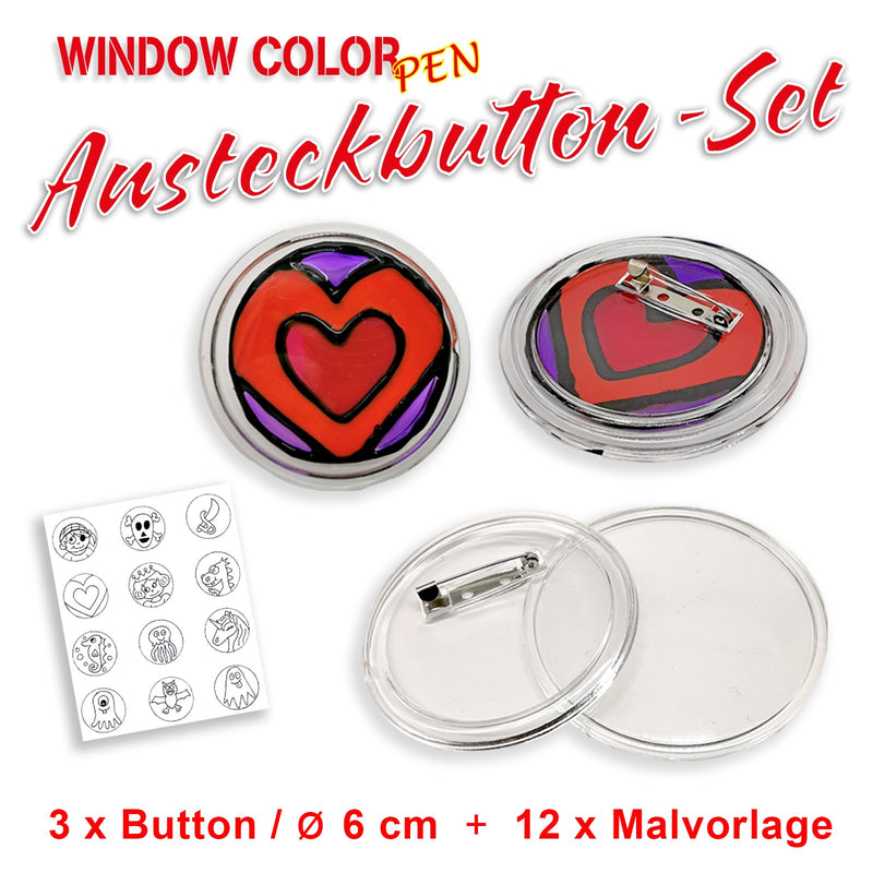 Window Color Pen Ansteckbutton-Set 11 Fenstermalfarben 40ml Fensterfarben Malfarben