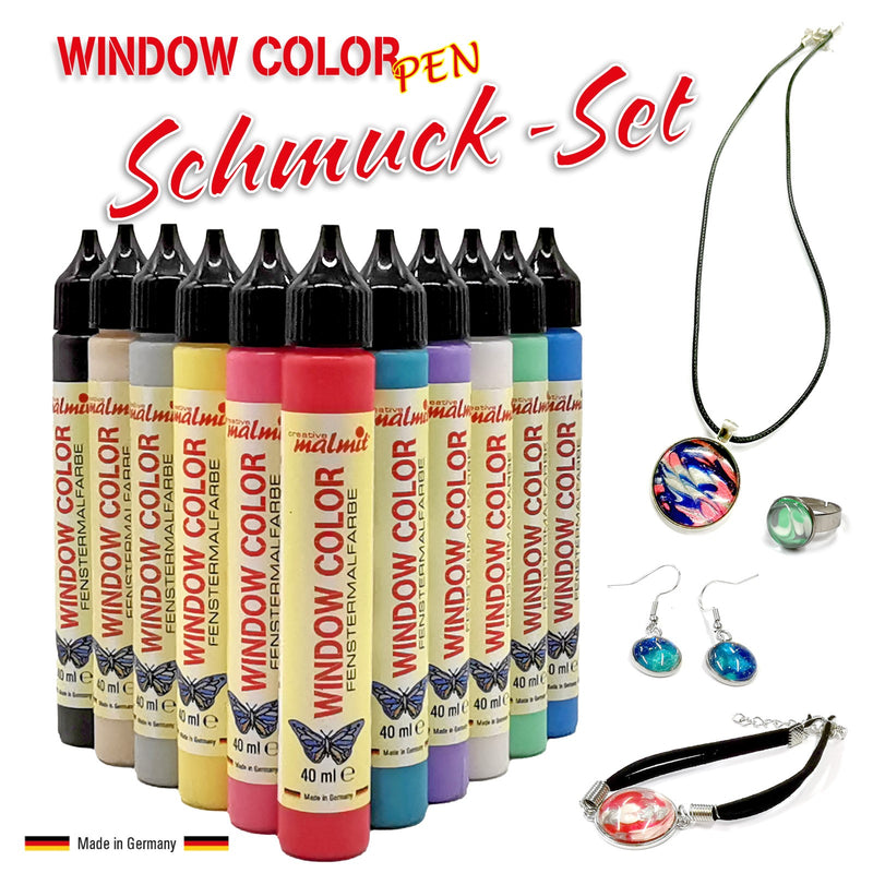 Window Color Pen Schmuck-Set 11 Fenstermalfarben 40ml Schmuckdesign 5 teilig