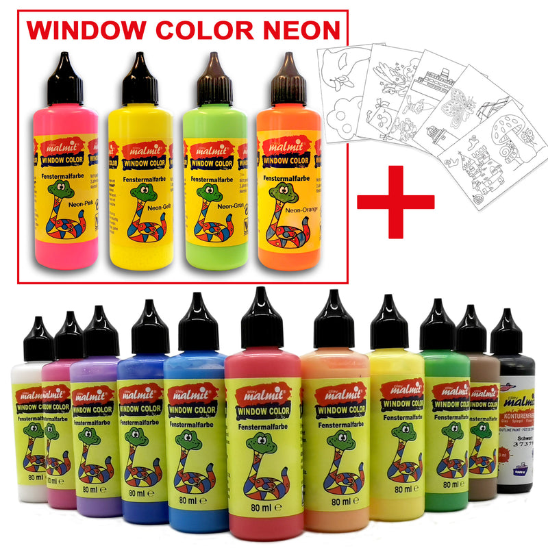 Window Color Fenstermalfarben 15 Farben + Malvorlage