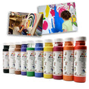 10er Set je 250ml Malfarbe Temperafarbe Schulfarbe