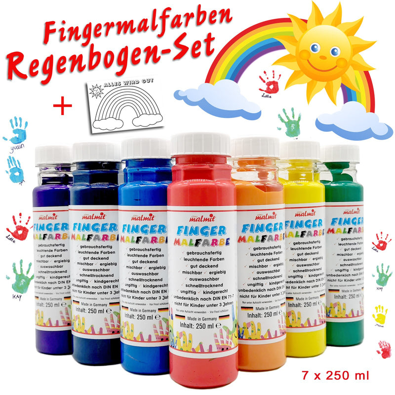 Fingermalfarbe Regenbogen Set je 250 ml