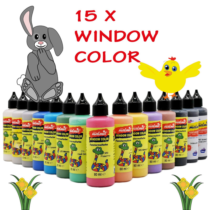 Window Color Ostern-Frühling Set 15 Fenstermalfarben Fensterfarben Malfarben