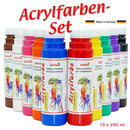 Acrylfarbe 10er Set je 250 ml Künstler Acrylfarben Malfarben Seidenmatt Pouring