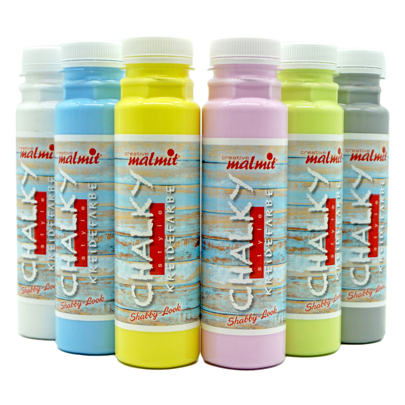 Creative malmit® Chalky Finish Kreidefarbe grau 250ml Pastell Farbe Shabby Chic
