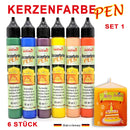Creativ malmit® Kerzenfarbe 6er Set Kerzenstifte Wachsfarben Flüssigwachs Nr.1
