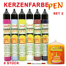 Creativ malmit® Kerzenfarbe 6er Set Kerzenstifte Wachsfarben Flüssigwachs Nr.2