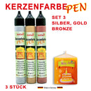 Creativ malmit® Kerzenfarbe 3er Set Kerzenstifte Wachsfarben Flüssigwachs Nr.3