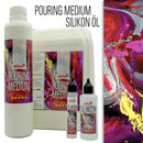 Pouring Medium und Silikon Öl, Acryl Fluid für Fließtechniken von Acrylfarben